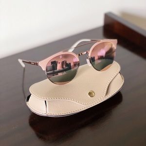 Carrera 141 Round Metal Blush Mirror Sunglasses